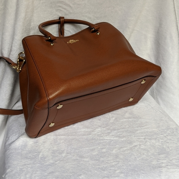 Coach Brown Pebble Leather Handbag - Picture 7 of 8